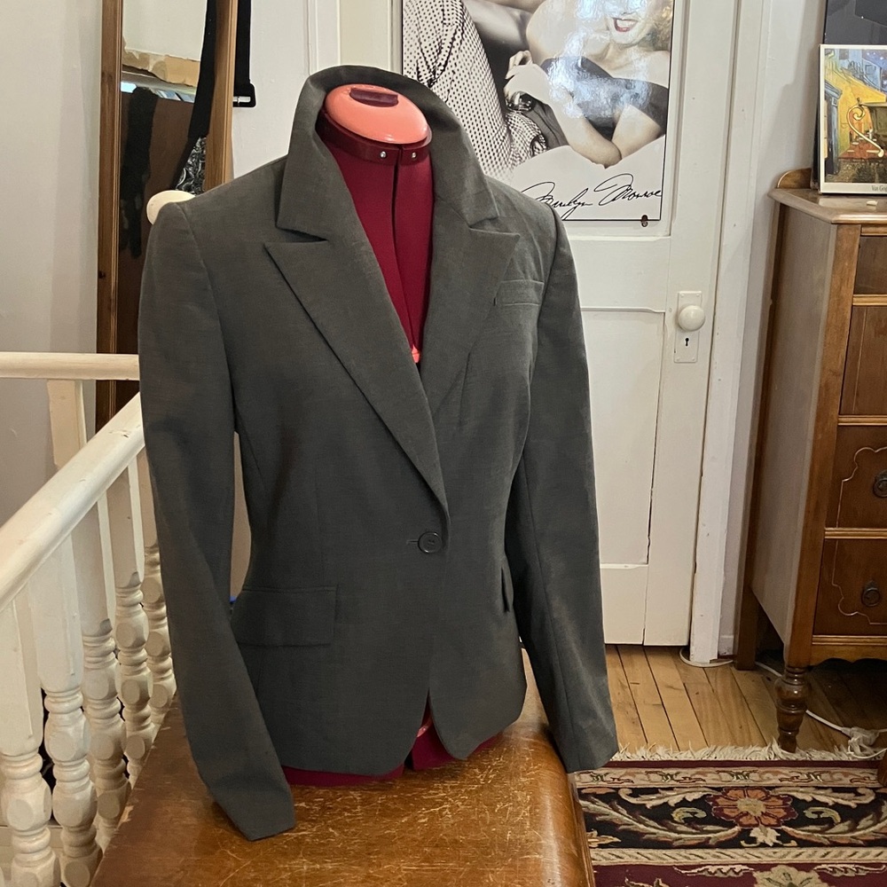 2/25$ Gray Blazer Jacket Wool